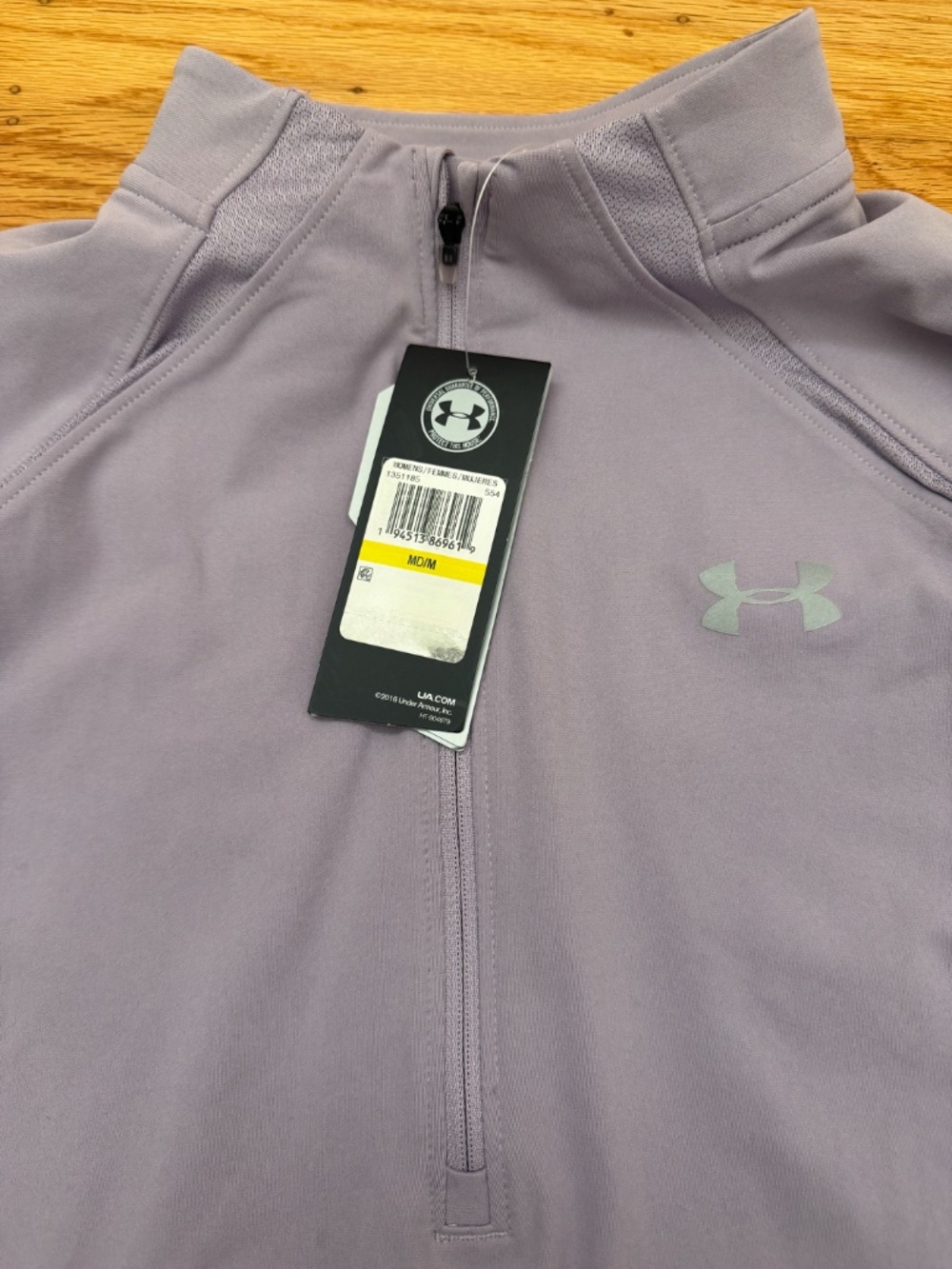 NWT Under Armour HeatGear ½ Zip Long Sleeve Top - Purple - Medium